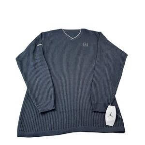 Jordan Black Gray Tipped Cotton Cableknit Sweater Size 3XLT NWT  2001